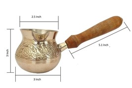 Golden Turkish Greek Arabic Coffee Pot Brass Metal Coffee Maker Small Size 7OZ - £24.99 GBP