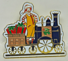 Mcdonalds Ronald Mcdonald Clown Holiday Train Christmas Presents Lapel Pin - $7.02 CAD