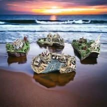 DANBURY MINT Fisherman&#39;s Cove by Colin Gough- Fishing Village Sculpture 4 pieces - £63.63 GBP