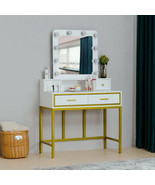 Vanity Set with 10 LED Lighted Mirror Makeup Dressing Table Dresser 2 Drawers - $205.00