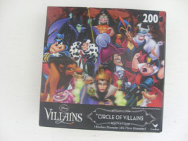 Disney Circle Of Villains Circular 18” Diameter 200 piece jigsaw Puzzle 3D Cover - £8.68 GBP