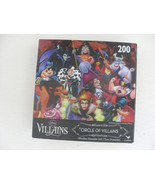 Disney Circle Of Villains Circular 18” Diameter 200 piece jigsaw Puzzle 3D Cover - $10.99