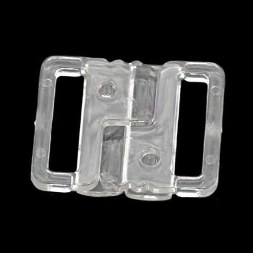 Bluemoona 20 Pcs - Plastic 20mm Bikini Clip Snap Hook Bra Strap Swimwear Clasp F