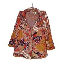 Moth Anthropologie Intarsia Womens Size XS Paisley Boho Sweater Blazer J... - $22.74