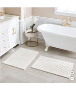 Charisma Bath Rugs White 2-Pack Diamond Rectangle Nonskid Drylon Microfiber - $90.16 CAD