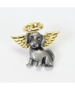 Pewter and Gold-Tone Dog Angel Lapel Pin  .8&quot; x .7&quot; - $234.10 MXN