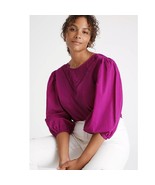 New Anthropologie Farm Rio Kelsie Peasant Blouse $118 XSP Violet X-Small... - $61.54 CAD