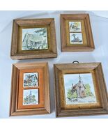 MCM Clyde Gray Framed Porcelain Tile Paintings Woodville Texas Artist - $85.96 CAD