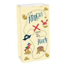 Ahoy Pirate Arrgh! Party Favor Paper Treat Bags Birthday Supplies Plastic 8 Ct - £3.15 GBP