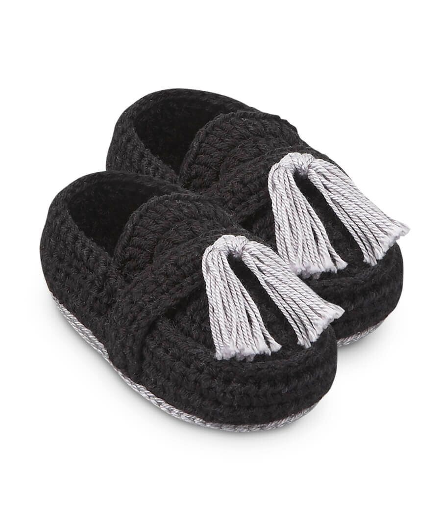 Jefferies Socks Baby Boys Hand Crocheted  Tassel Loafer Bootie 1 Pair Pack - $13.99