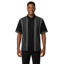 Men Silversilk 2pc walking leisure Matching Suit Italian woven knits 51017 Black image 8
