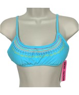 NWT Bikini Nation Lets Stitch Together Embroidered Bikini Top Small Padded - $27.16 CAD