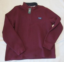 NWT LL Bean double knit qurtr zip maroon Jacket size L - $36.99