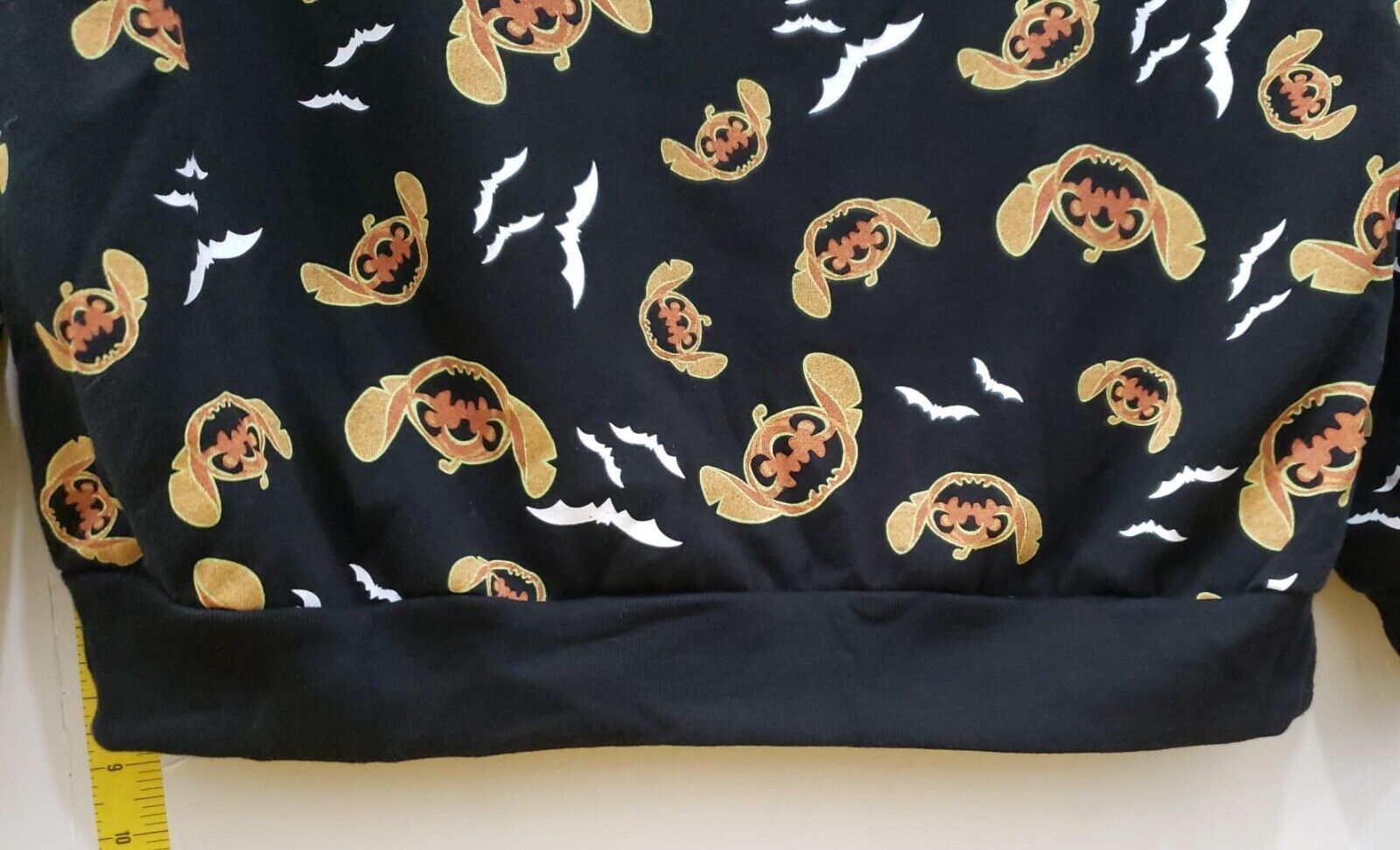 Disney Stitch Juniors Pumpkin Bats Halloween Sweatshirt, Black Size L(11-13) Item image 3