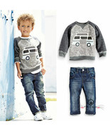 2PCS Baby Boys Long Sleeve T-Shirt + Denim Pants Set Kids Casual Clothes... - $27.42 CAD