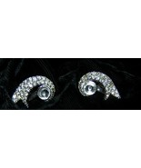 Vintage Carnegie Clear Rhinestone Clip-on Earrings-Lot E 92 - $10.00