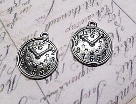 10 Clock Charms Pendants Steampunk Clock Charms Silver Charms Set  - £2.20 GBP