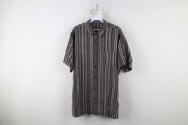 Vintage 90s Streetwear Mens Large Geometric Striped Short Sleeve Button ... - £35.44 GBP