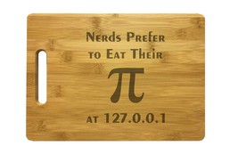 Nerds Eat Pi at Home Engraved Cutting Board - Bamboo/Maple - Nerdy Geeky... - $34.99+