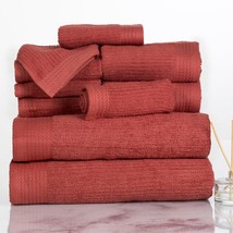 Lavish Home Ribbed 100% Cotton 10 Piece Towel Set - Brick - $101.99