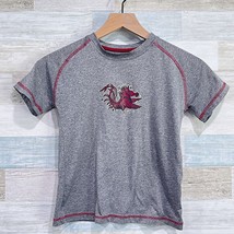 South Carolina Gamecocks Graphic Raglan Tech Tee Gray USC Boys Small 6 7 - £8.37 GBP