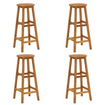 Bar Stool Set of 4 Acacia Wood Color Solid Acacia Wood Standard - $219.99