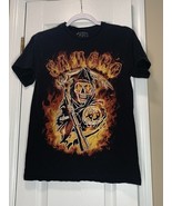 Sons Of Anarchy Shirt Samcro Flames Grim Reaper Sz S Black Tee - $13.60 CAD