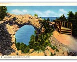 Arco Rock Mackinac Isola Michigan Mi Unp Lino Cartolina E19 - $3.03