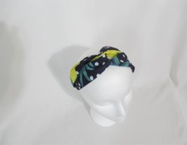 INC International Concepts Navy &amp; Lemon Polka-Dot Fabric Headband Y599 - £5.42 GBP
