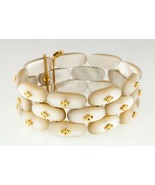 18k Yellow Gold and Mother-of-Pearl Link Bracelet Signed Angela Gorgeous... - £17,862.07 GBP