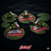 Budweiser Bud Light Beer Advertising Metal  Sign 8x12in Vintage FROGS 6 - $24.74