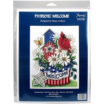 Imaginating Counted Cross Stitch Kit 7.5X10Patriotic Welcome 14 Count1 pk - $59.99