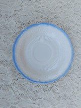 Vintage Alice Saucer by Anchor Hocking FREE SHIPPING White with Blue - £9.59 GBP