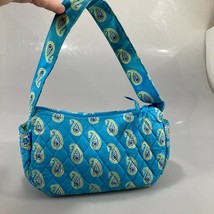 Vera Bradley Bermuda Blue Paisley Small Cotton Shoulder Bag Retired - £18.75 GBP