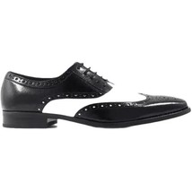 25092-111 Stacy Adams Tinsley Wingtip Oxford Men's Shoes Black White Lace Up image 6