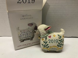 Love Your Spirit Godchild Hallmark Ornament 2019 New In Box Porcelain Lamb - £3.95 GBP