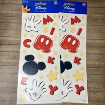 2x DISNEY Mickey Mouse Gloves Ears Shorts Stars SandyLion Sticker Sheets - £9.33 GBP