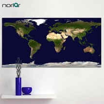 HQ Canvas Print Poster HD Satellite World Map Photograph Canvas Painting NO - $27.16+
