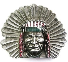 Native American Belt Buckle Metal BU242 - $9.95