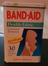 Vintage Metal Band-Aid Empty Container Flexible Fabric Johnson &amp; Johnson... - $9.99