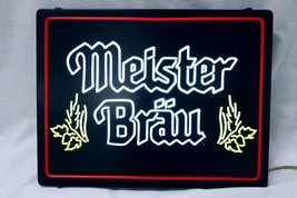 ORIGINAL Vintage 1980s Miller Beer Meister Brau 15x20 Lighted Bar Sign - £118.32 GBP