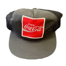 Coca-Cola Trucker Hat Snapback Baseball Cap Black Big Patch - £11.56 GBP