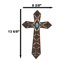 Rustic Western Boho Native Indian Arrows Turquoise Rock Faux Wooden Wall... - $26.99