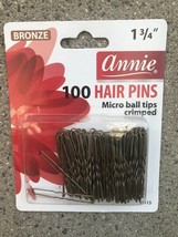 ANNIE 110 HAIR PINS SIZE: 1 3/4&quot;  BALL TIPPED OPENED AND CRIMPED #3113 B... - £0.77 GBP