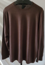 NWT Apt 9 Dark Nutmeg Brown Wool Blend Knit Crew Neck Sweater  Men Size 3XB - $24.74