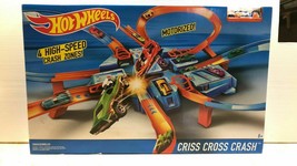 Hot Wheels Criss Cross Crash Track Set with Intersections Turns Boosters... - £79.92 GBP