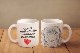 Labrador Retriever - mug with a dog - heart shape . &quot;Life is better with...&quot;. Hi - £12.01 GBP