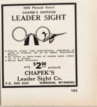 1960 Print Ad Chapek&#39;s Shotgun Leader Sights Sheridan,Wyoming - £6.48 GBP