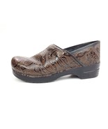 Dansko Brown Leather Tooled Embossed Stapled Professional Clogs Size 42 ... - $68.18 CAD