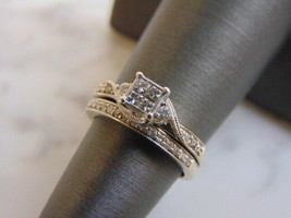 Womens Vintage Estate 10K White Gold Ring Diamond Ring, 3.8g, E3421 - £238.56 GBP